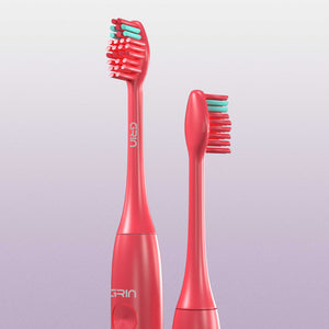 GRIN Technology Electric Toothbrush with 5x Plaque Removal Power | 3 Brushing Modes (Whitening, Clean, Sensitive) | 6-Month Battery Life | IPX7 Waterproof | 2 Replacement Heads & Travel Case