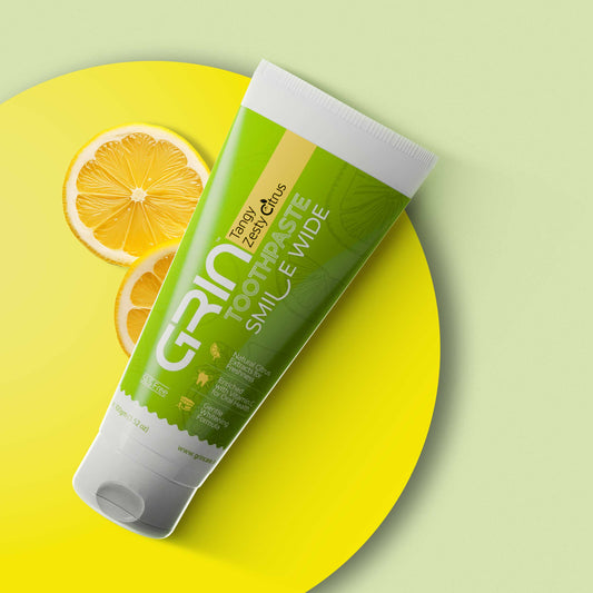 GRIN Tangy Zesty Citrus Toothpaste with Vitamin C | Gentle Whitening & Fresh  Breath | Natural Ingredients | Fluoride-Free | Safe for Daily Use | 100 g Tube