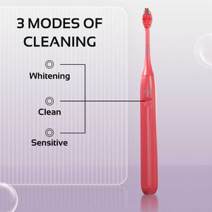 GRIN Technology Electric Toothbrush with 5x Plaque Removal Power | 3 Brushing Modes (Whitening, Clean, Sensitive) | 6-Month Battery Life | IPX7 Waterproof | 2 Replacement Heads & Travel Case