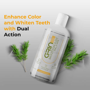 GRIN Tropical Citrus Mouthwash with 2x Plaque Reduction | 24-Hour Fresh Breath |  Alcohol-Free & Antioxidant-Rich Formula | Soothes Gums in one Use | 300 ML  Bottle